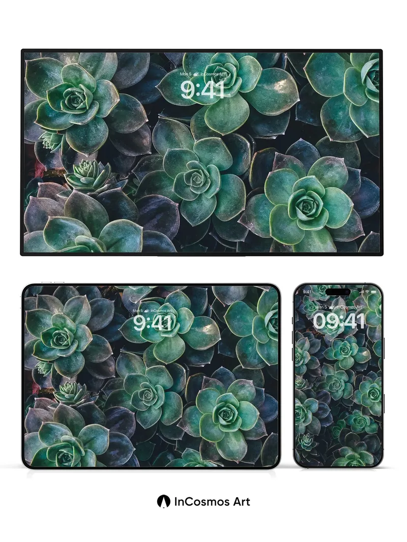 Emerald Hush Wallpaper with Living Leaves