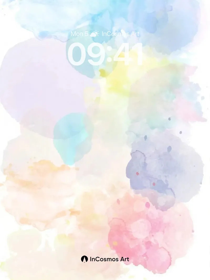 Serene Watercolor Haze Wallpaper with Ethereal Blooms