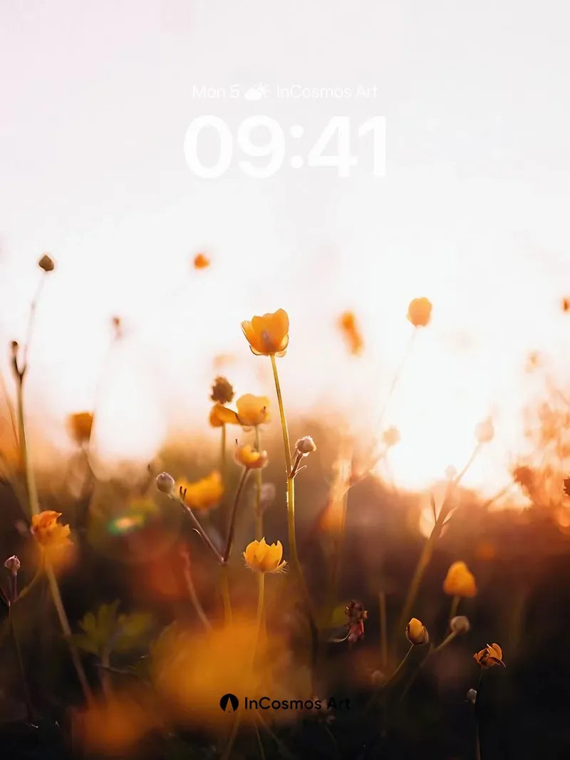 Golden Hush Wallpaper with Sunlit Petals