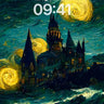 Starry Castle Wallpaper with Van Gogh Swirls wallpaper for iPhone, iPad & Mac