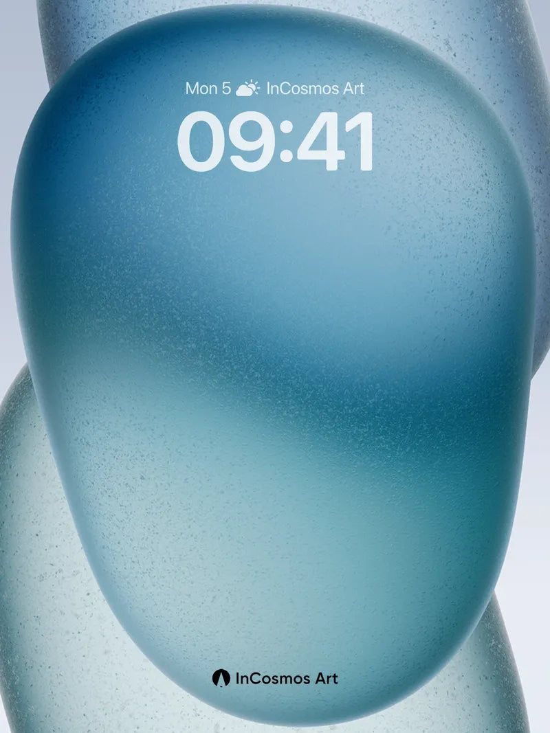 Serene Glass Wallpaper with Floating Forms