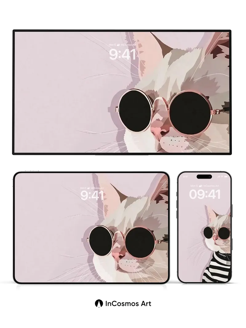 Chic Feline Wallpaper with Chanel Elegance