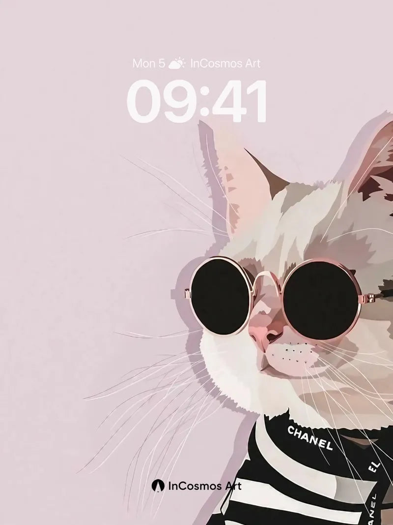 Chic Feline Wallpaper with Chanel Elegance wallpaper for iPhone, iPad & Mac