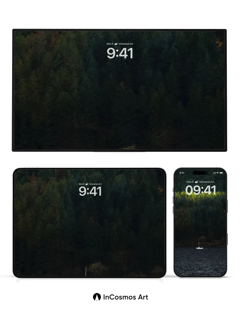 Serenity Sail Wallpaper with Forest Hush