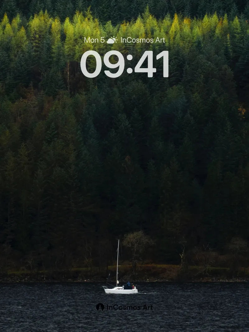 Serenity Sail Wallpaper with Forest Hush