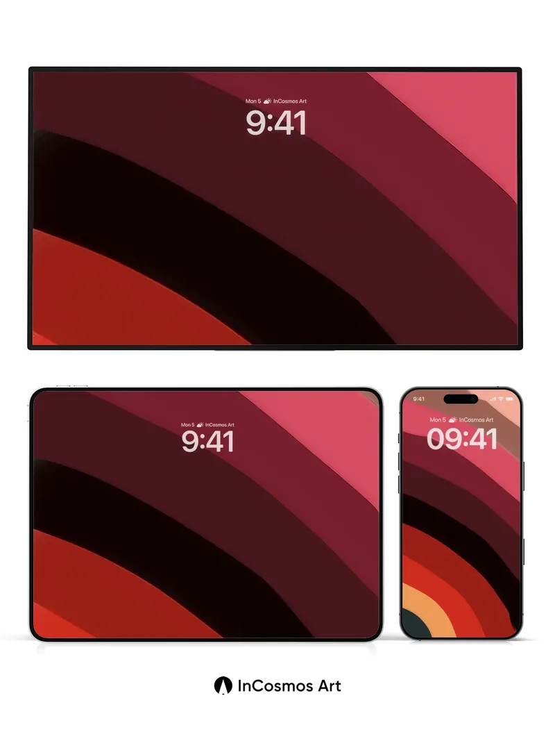 Velvet Eclipse Wallpaper with Curved Depth