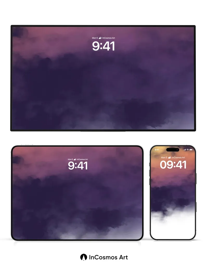 Crimson Horizon Wallpaper with Smoky Depths