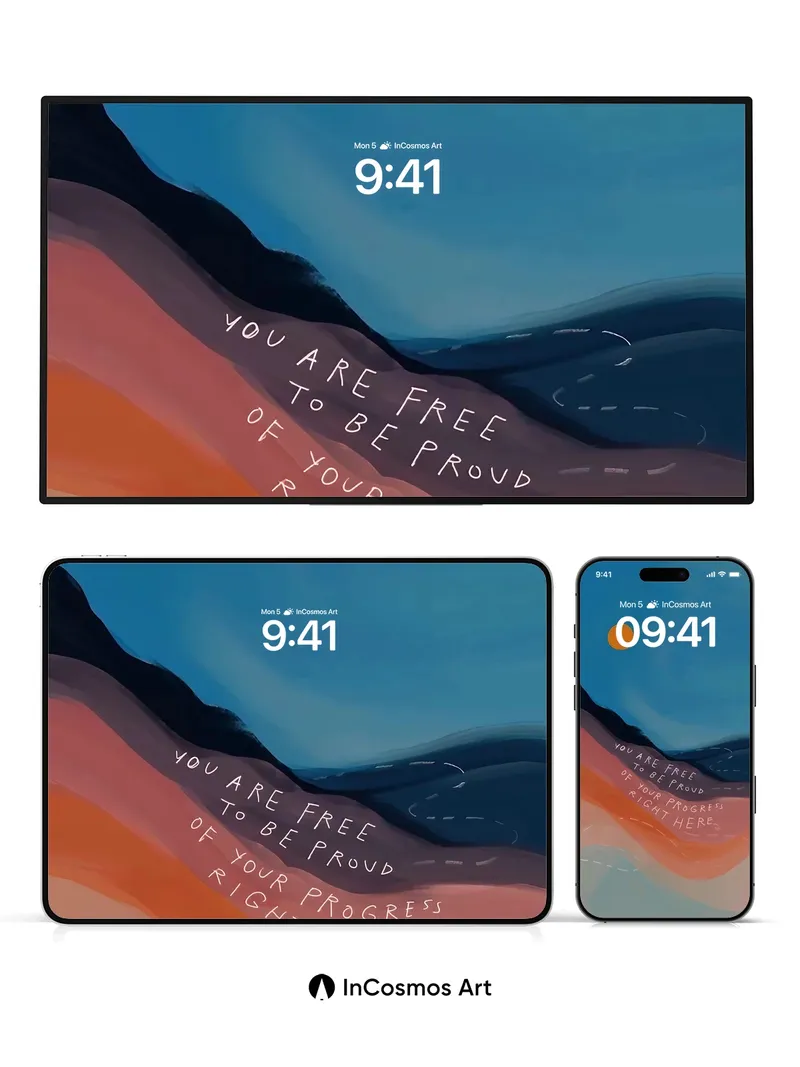 Serene Horizon Wallpaper with Whispering Text