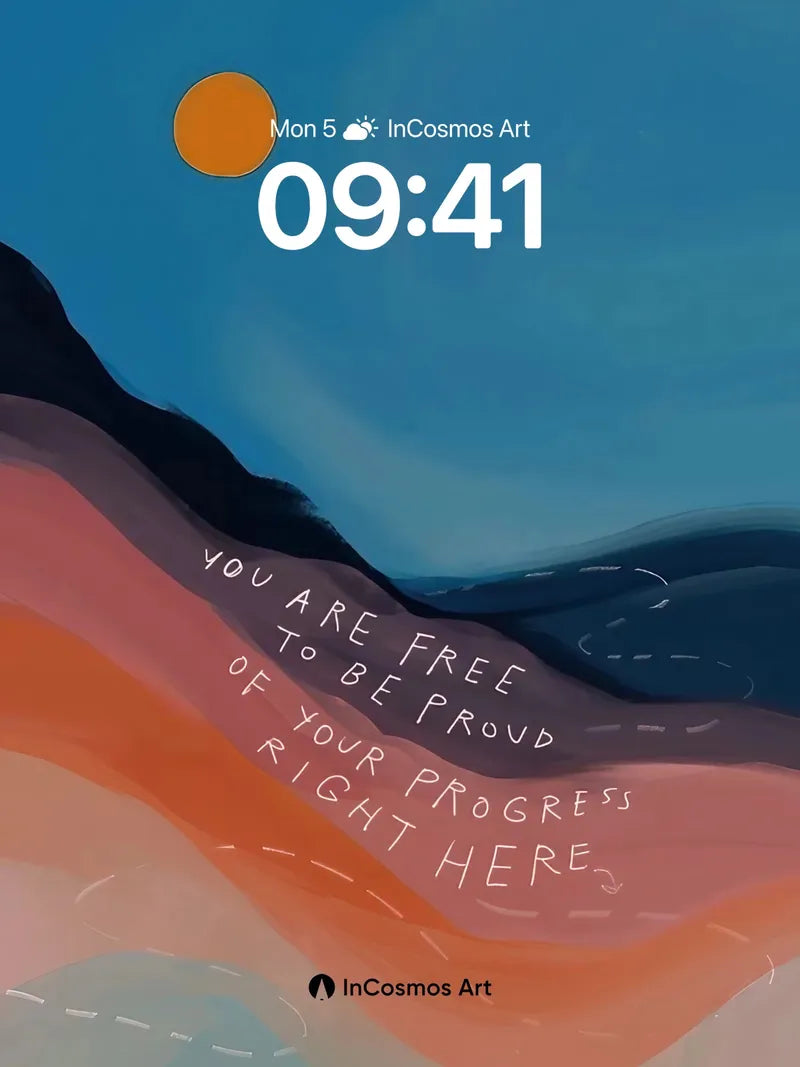 Serene Horizon Wallpaper with Whispering Text