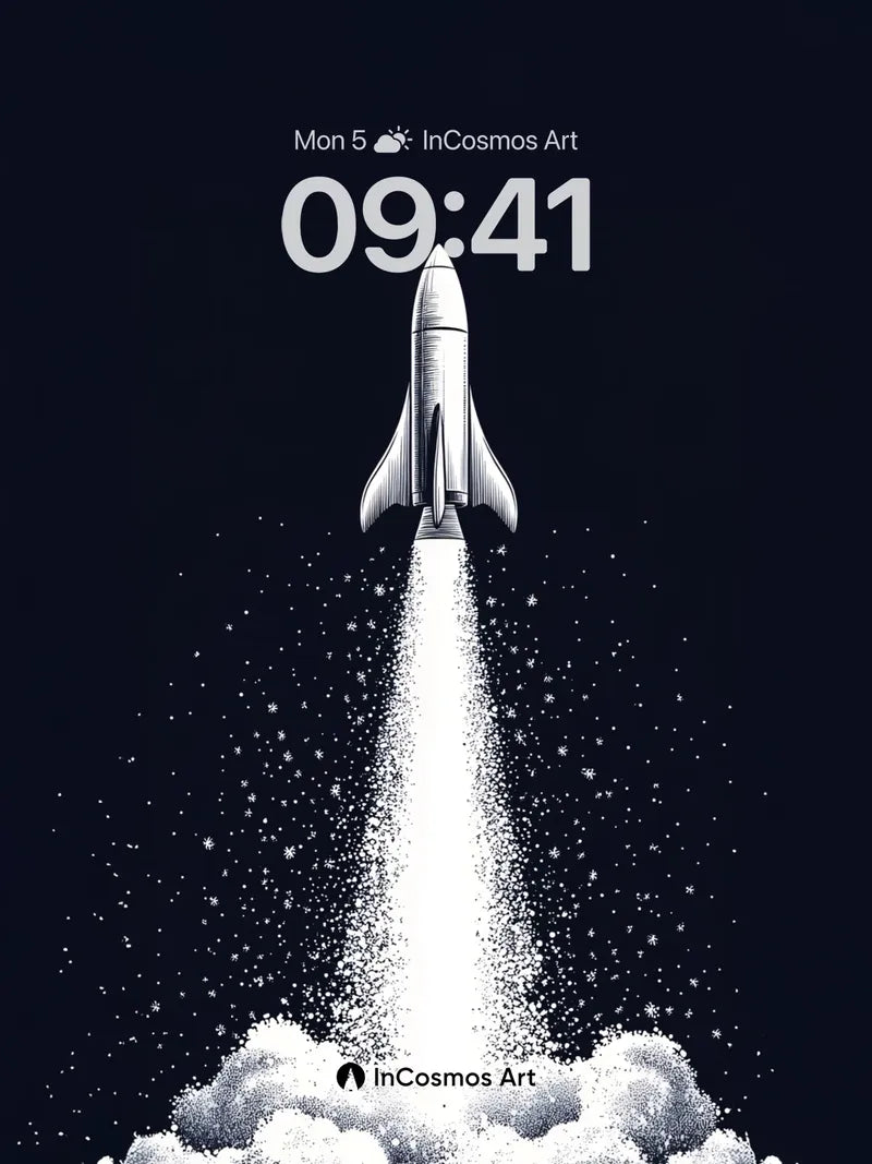 Cosmic Ascent Wallpaper with Starlight Trail