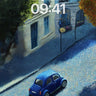 Cobblestone Whisper Wallpaper with Midnight Blue Car wallpaper for iPhone, iPad & Mac
