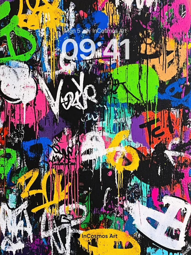 Chaotic Burst Wallpaper with Dripping Neon