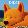 Serenity Knit Wallpaper with Sleeping Fox wallpaper for iPhone, iPad & Mac