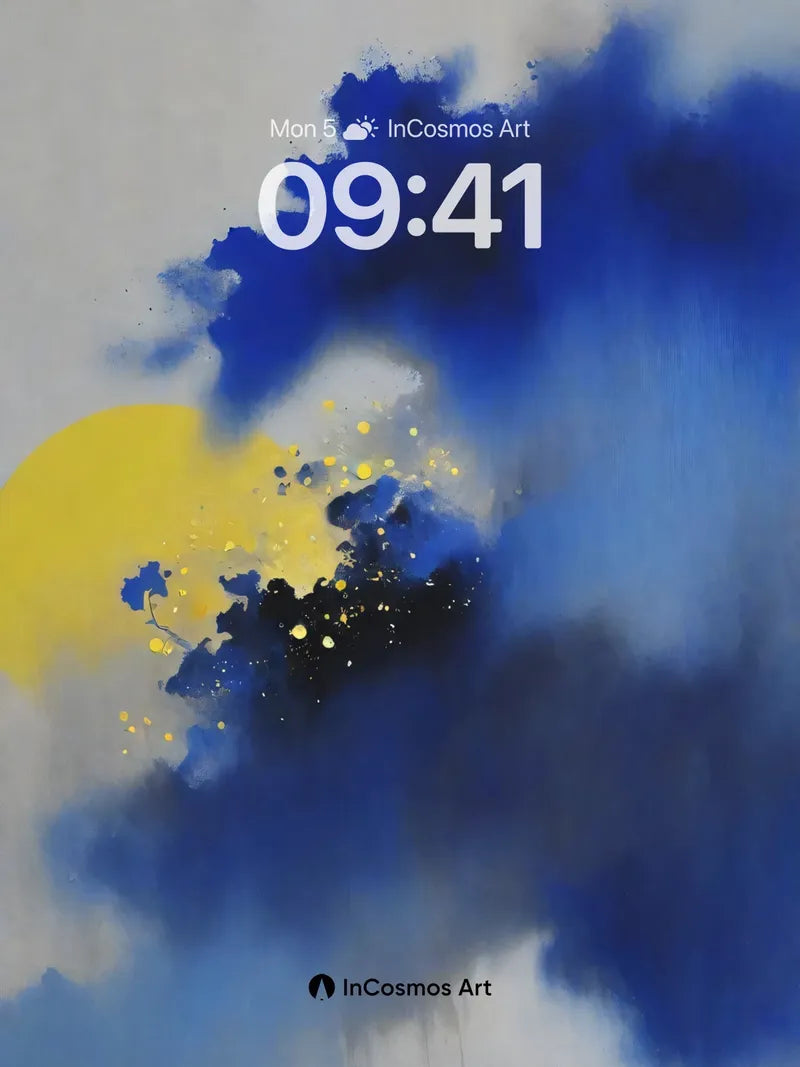 Celestial Ink Wallpaper with Golden Sparks