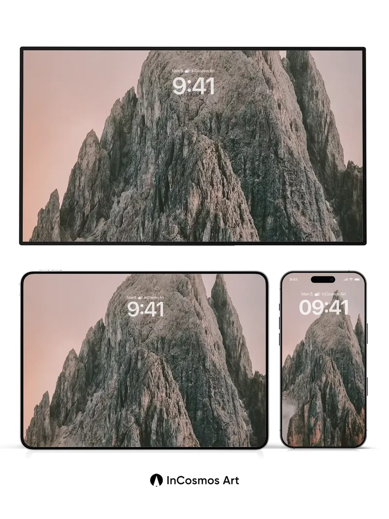 Silent Summit Wallpaper with Frost-Carved Peaks