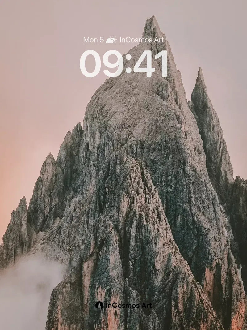 Silent Summit Wallpaper with Frost-Carved Peaks