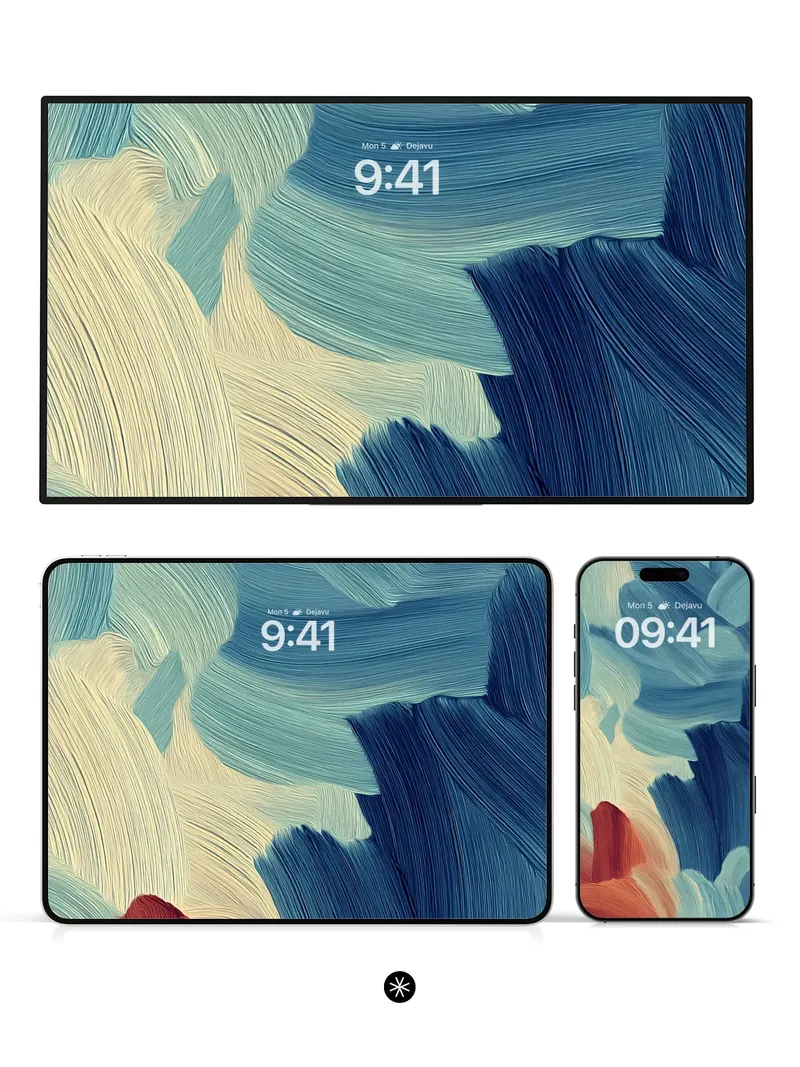 Fluid Brushstroke Waves Wallpaper Background