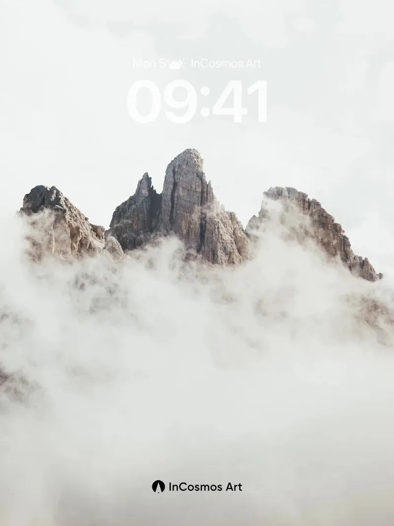 Silent Peaks Wallpaper with Cloud Veil