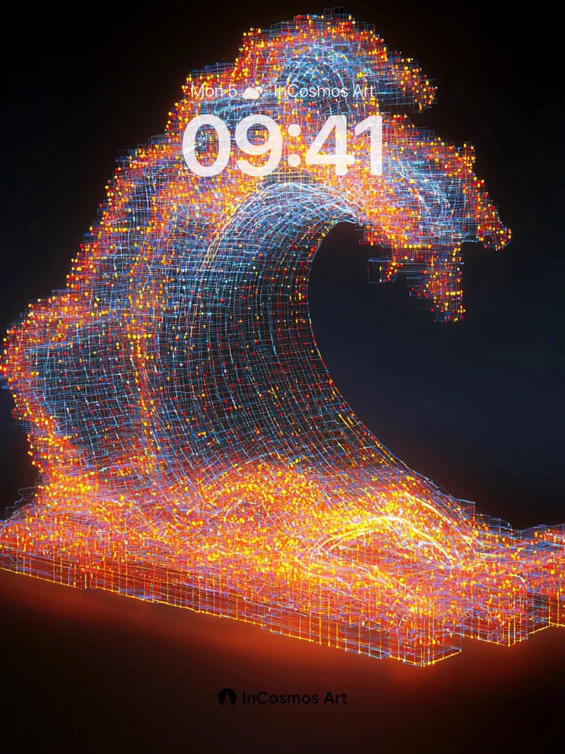 Neon Surge Wallpaper with Digital Foam