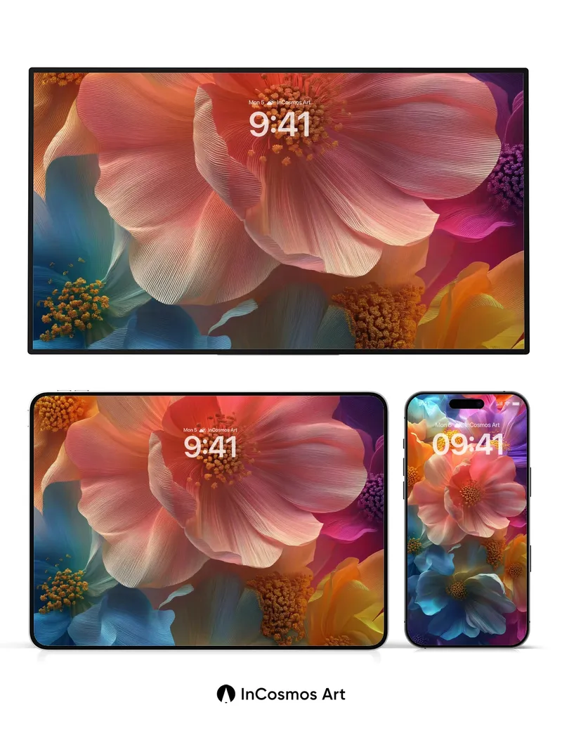 Luminous Bloom Wallpaper with Ethereal Petals