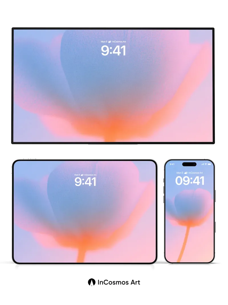 Soft Hush Flower Wallpaper with Gradient Sky