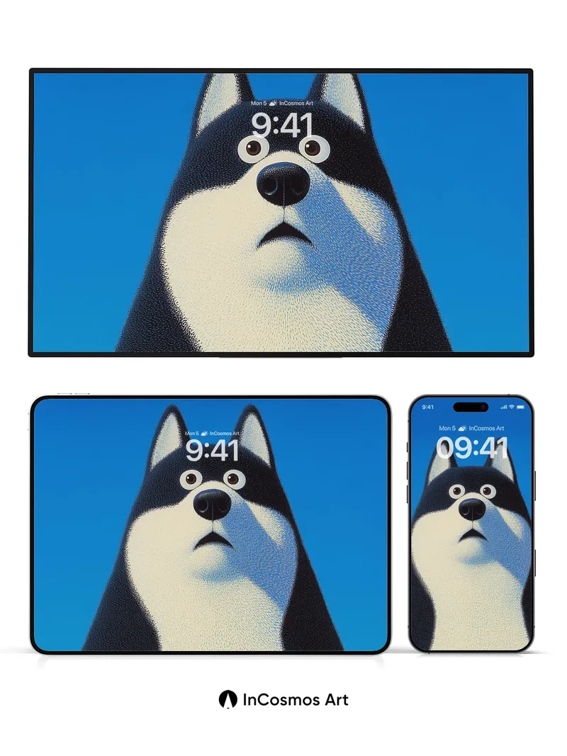 Wide-Eyed Wonder Wallpaper with Stark Contrast