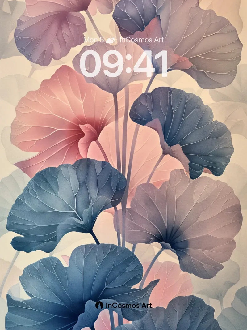 Serene Leaf Veil Wallpaper with Ethereal Hues