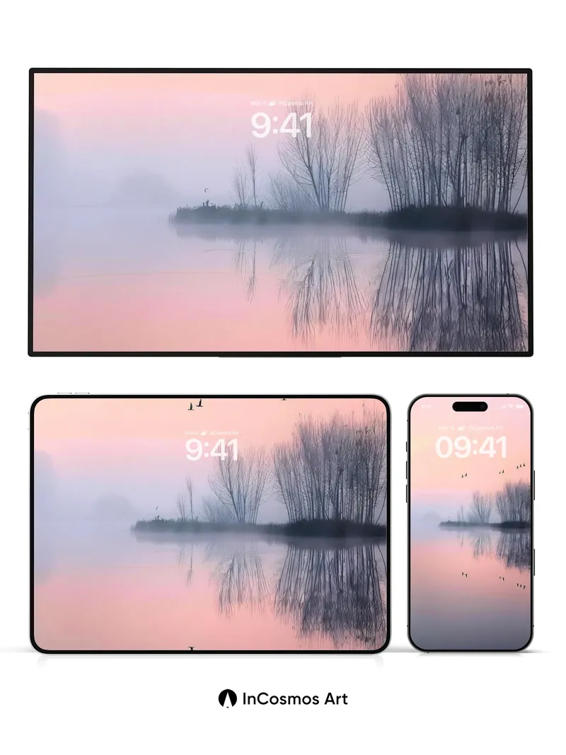 Serenity Mirage Wallpaper with Floating Flock