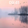 Serenity Mirage Wallpaper with Floating Flock wallpaper for iPhone, iPad & Mac