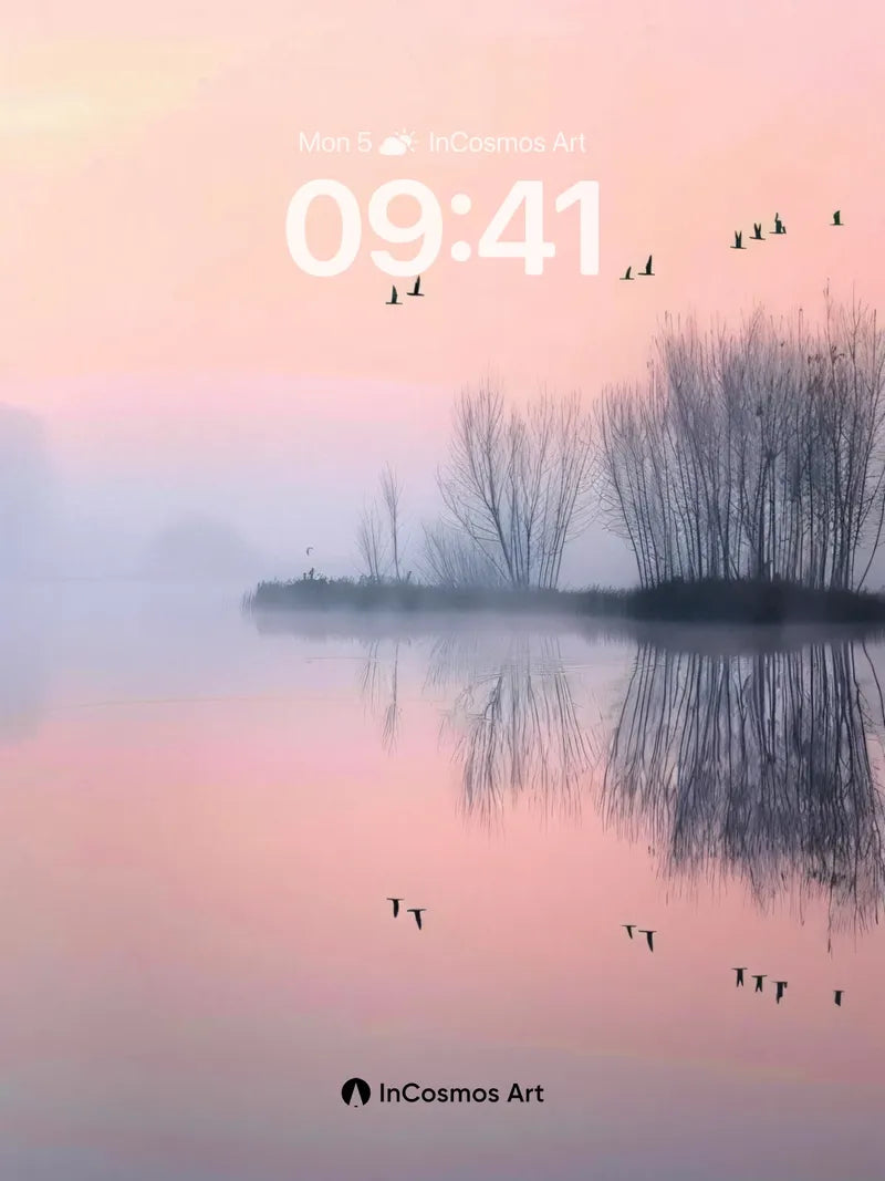 Serenity Mirage Wallpaper with Floating Flock