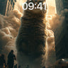 Giant Tabby Wonder Wallpaper with City Collapse wallpaper for iPhone, iPad & Mac