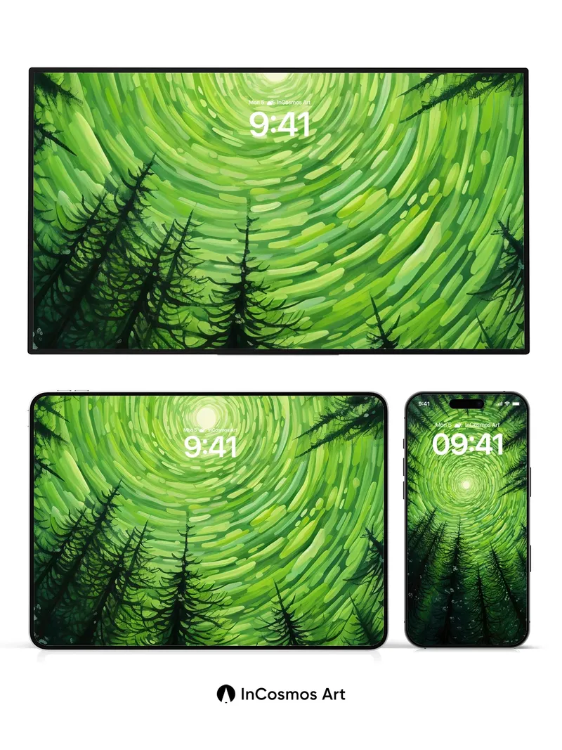 Whirlwind Forest Wallpaper with Celestial Core