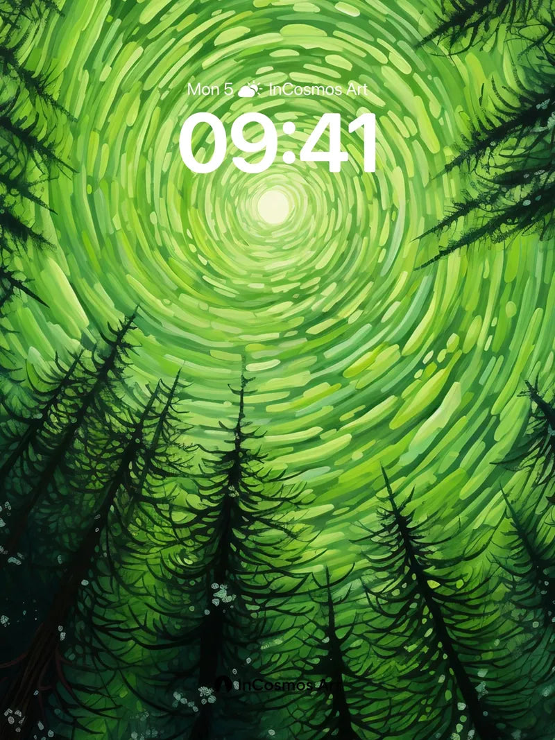 Whirlwind Forest Wallpaper with Celestial Core