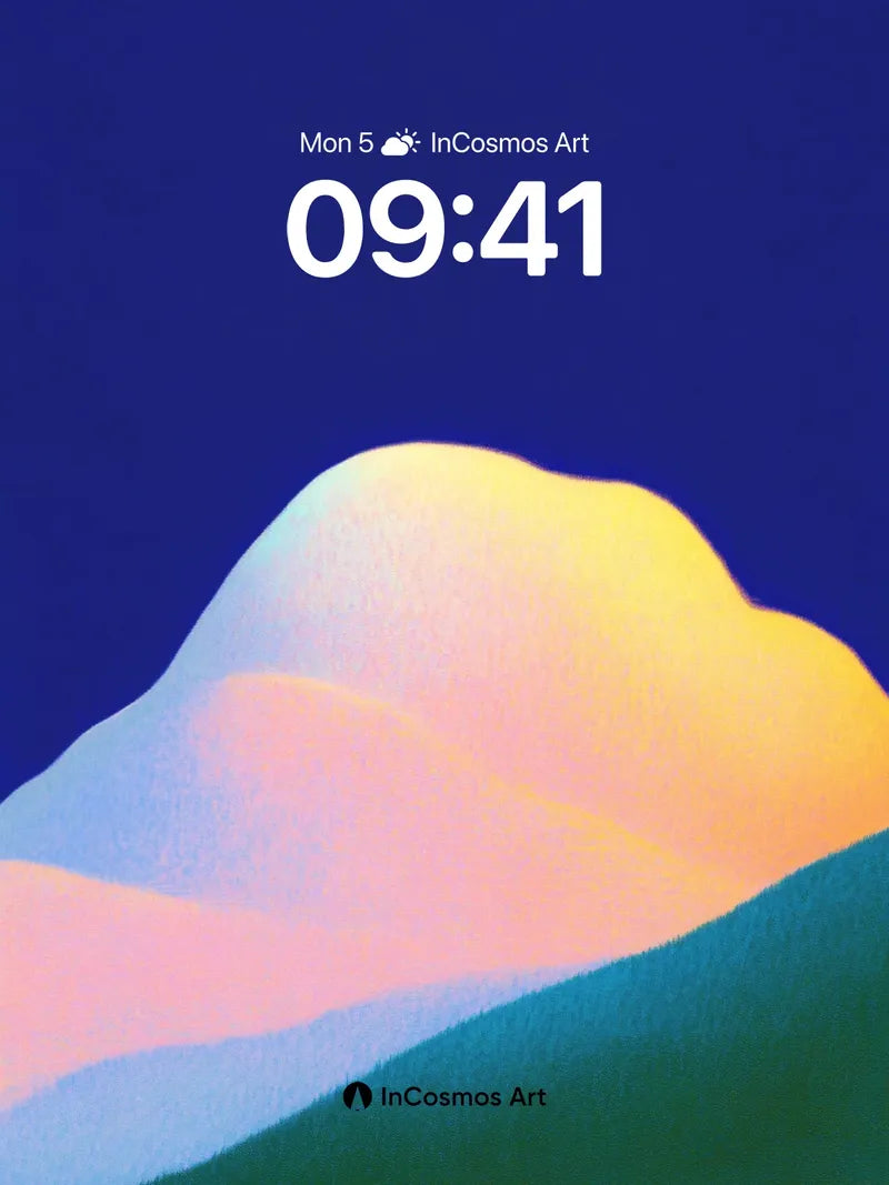 Serene Gradient Mountain Wallpaper with Ethereal Light