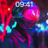 Neon Echo Wallpaper with Reflective Skull wallpaper for iPhone, iPad & Mac