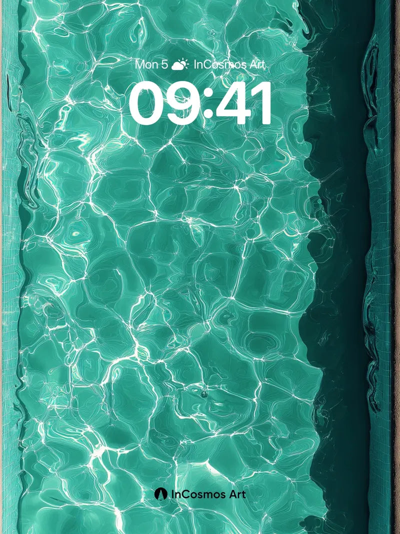 Aquatic Lattice Wallpaper with Sunlit Veins