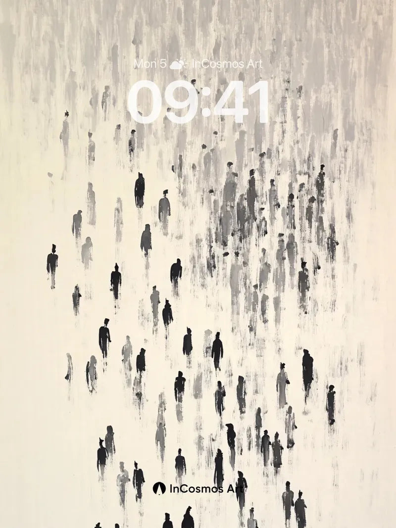 Silent March Wallpaper with Fading Figures