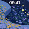 Midnight Bloom Wallpaper with Fluttering Wings wallpaper for iPhone, iPad & Mac