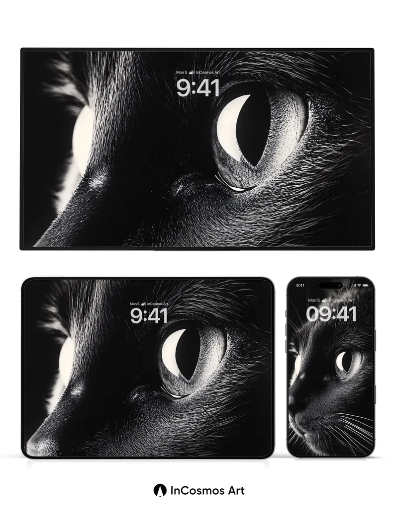 Shadowed Gaze Wallpaper with Silver Pupils