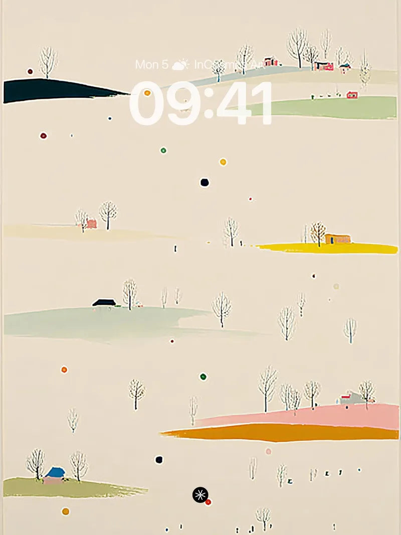 Minimalist Hills and Trees Wallpaper 4K for iPhone Lock Screen wallpaper for iPhone, iPad & Mac