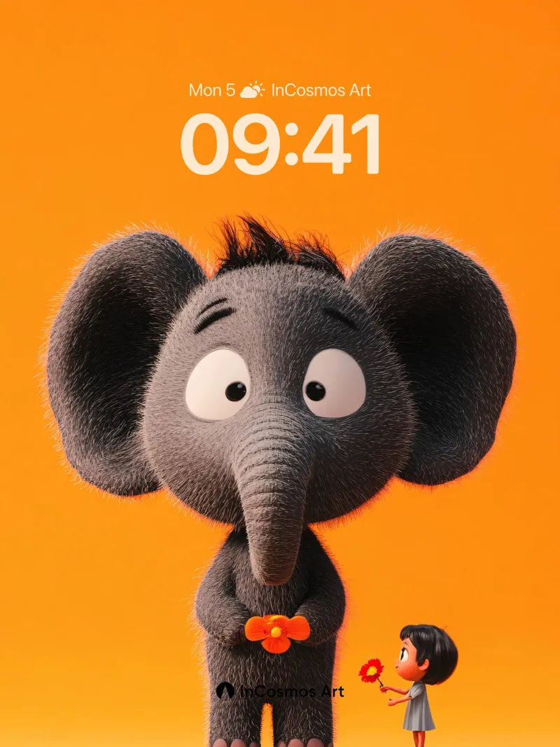 Whimsical Encounter Wallpaper with Gentle Giants wallpaper for iPhone, iPad & Mac