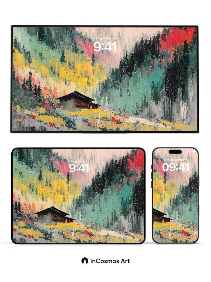 Whispering Alpine Wallpaper with Painted Light