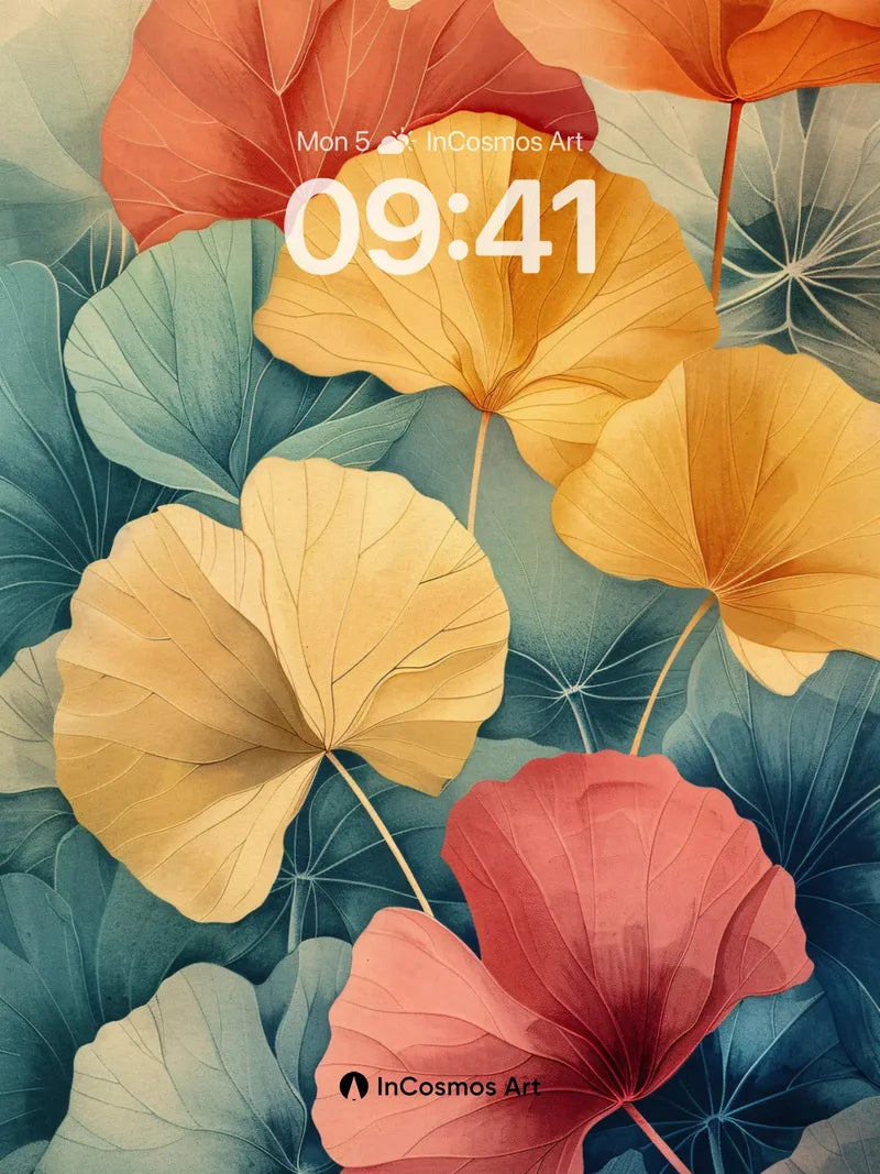 Autumn Whispers Wallpaper with Gilded Veins