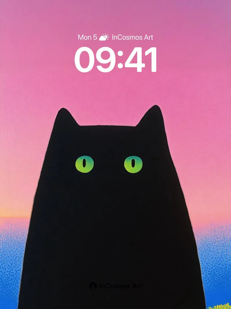 Midnight Gaze Wallpaper with Electric Eyes