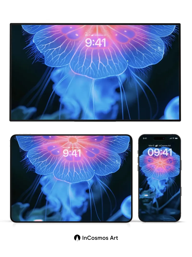 Luminous Bloom Wallpaper with Ethereal Veins