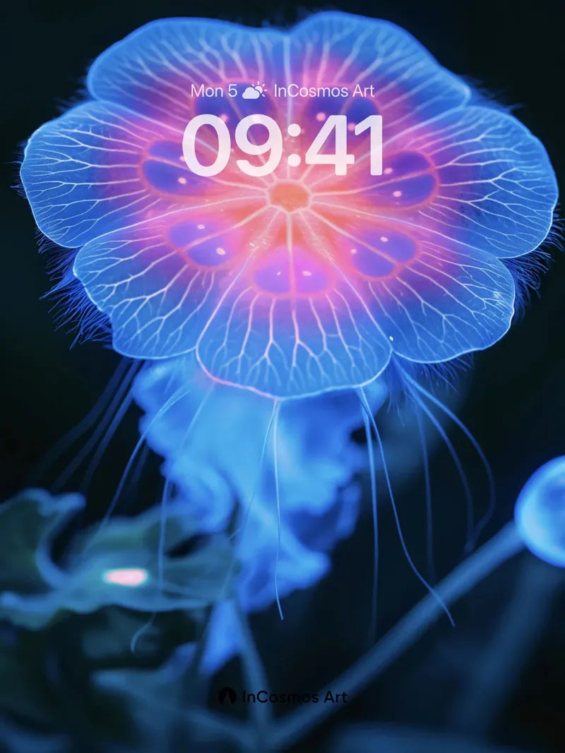 Luminous Bloom Wallpaper with Ethereal Veins