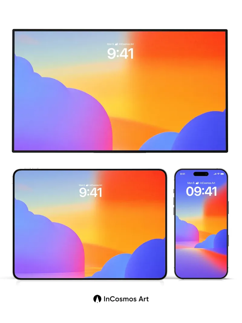 Luminous Horizon Wallpaper with Gradient Clouds