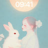 Lunar Hush Wallpaper with Moonlit Rabbit wallpaper for iPhone, iPad & Mac