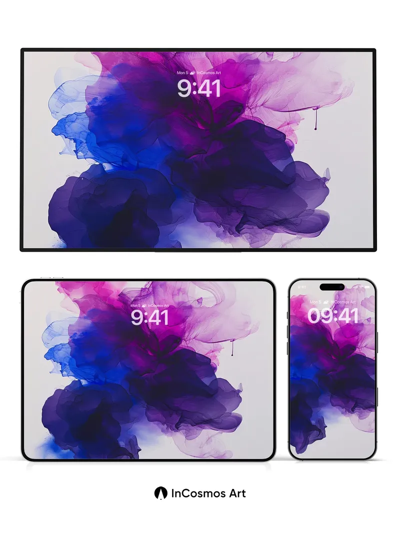 Velvet Smoke Wallpaper with Floating Ink