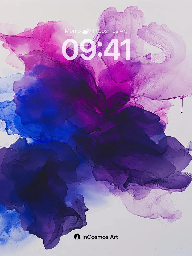 Velvet Smoke Wallpaper with Floating Ink